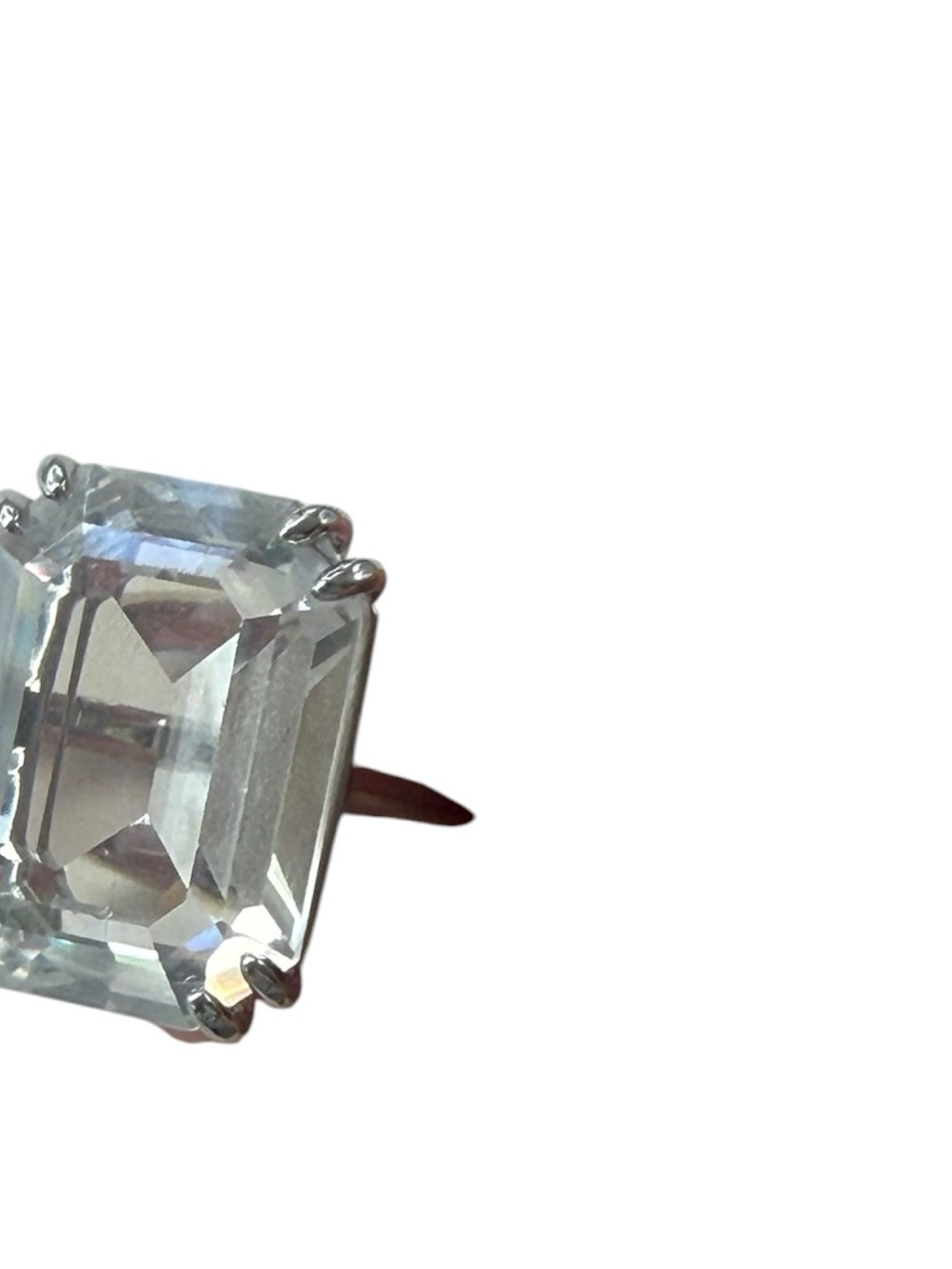 Swarovski size 6 Clear Emerald-Cut Cocktail Ring - Women Jewelry - Picture 2 of 7